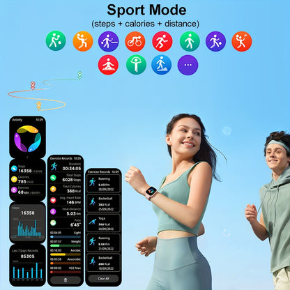 1.93-inch full-touch large-screen smartwatch, wireless talk/dial, IP67 waterproof, message alerts, various APP alerts, 100+ sports modes, suitable for men and women, sports watch, for iPhone/ android