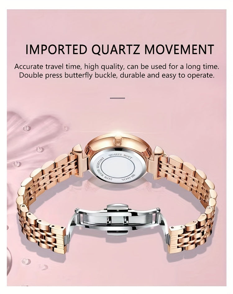 Poedagar Fashion Luxury Watches Stainless Steel Strap Quartz Watch Ideal Choice For Gifts Gifts For Eid