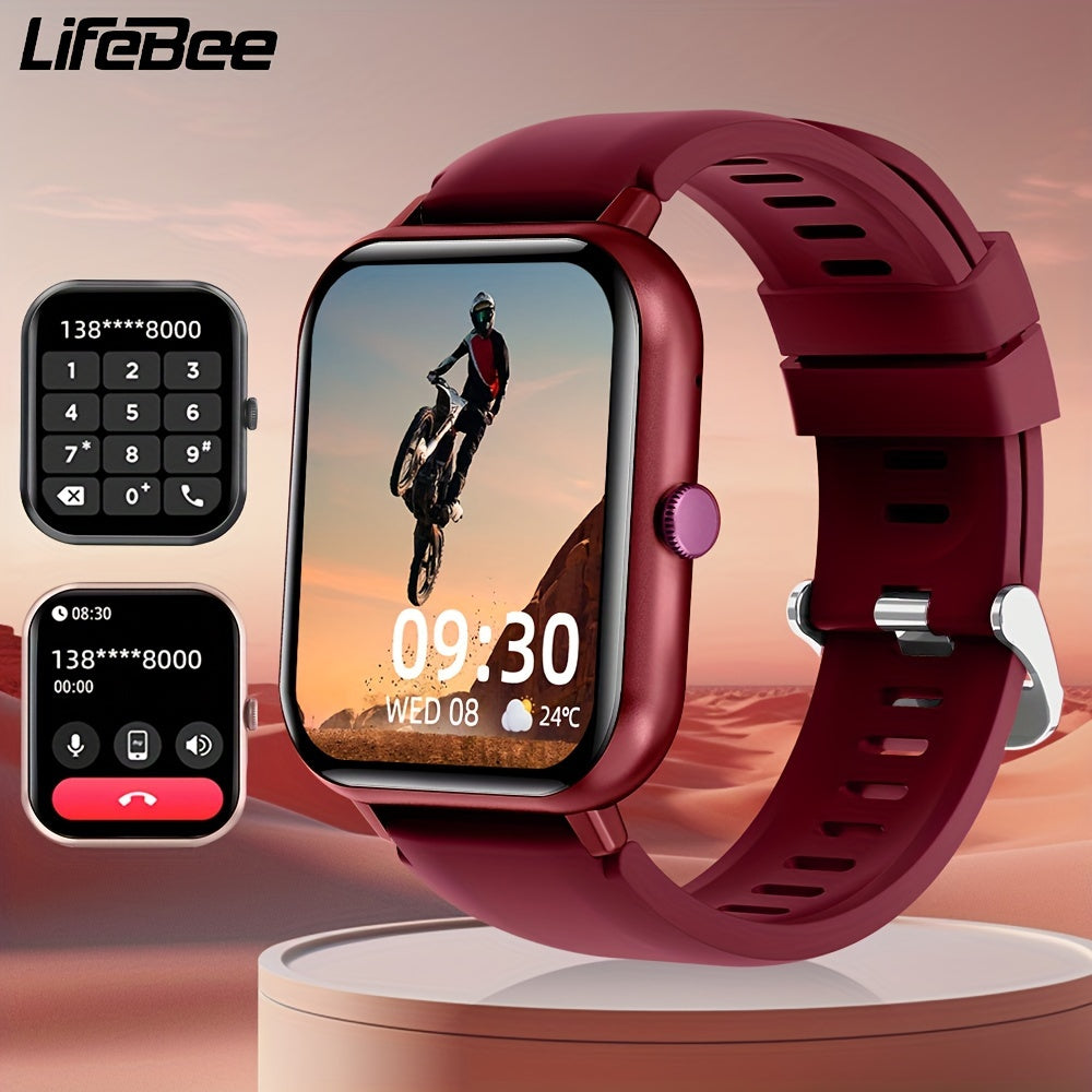 LIFEBEE Smartwatch For Men And Women, 4.65 Cm Full Touch Screen Smartwatch With Answer/Make Calls For Phone, Fitness Tracking Watch With 100+ Exercise Modes, Pedometer, Distance, Calories