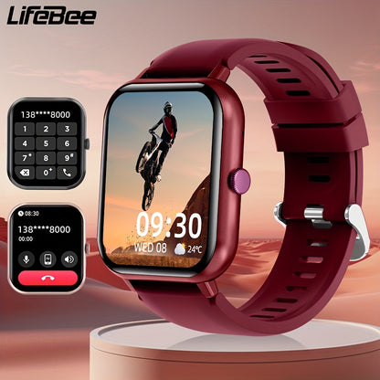 LIFEBEE Smartwatch For Men And Women, 4.65 Cm Full Touch Screen Smartwatch With Answer/Make Calls For Phone, Fitness Tracking Watch With 100+ Exercise Modes, Pedometer, Distance, Calories