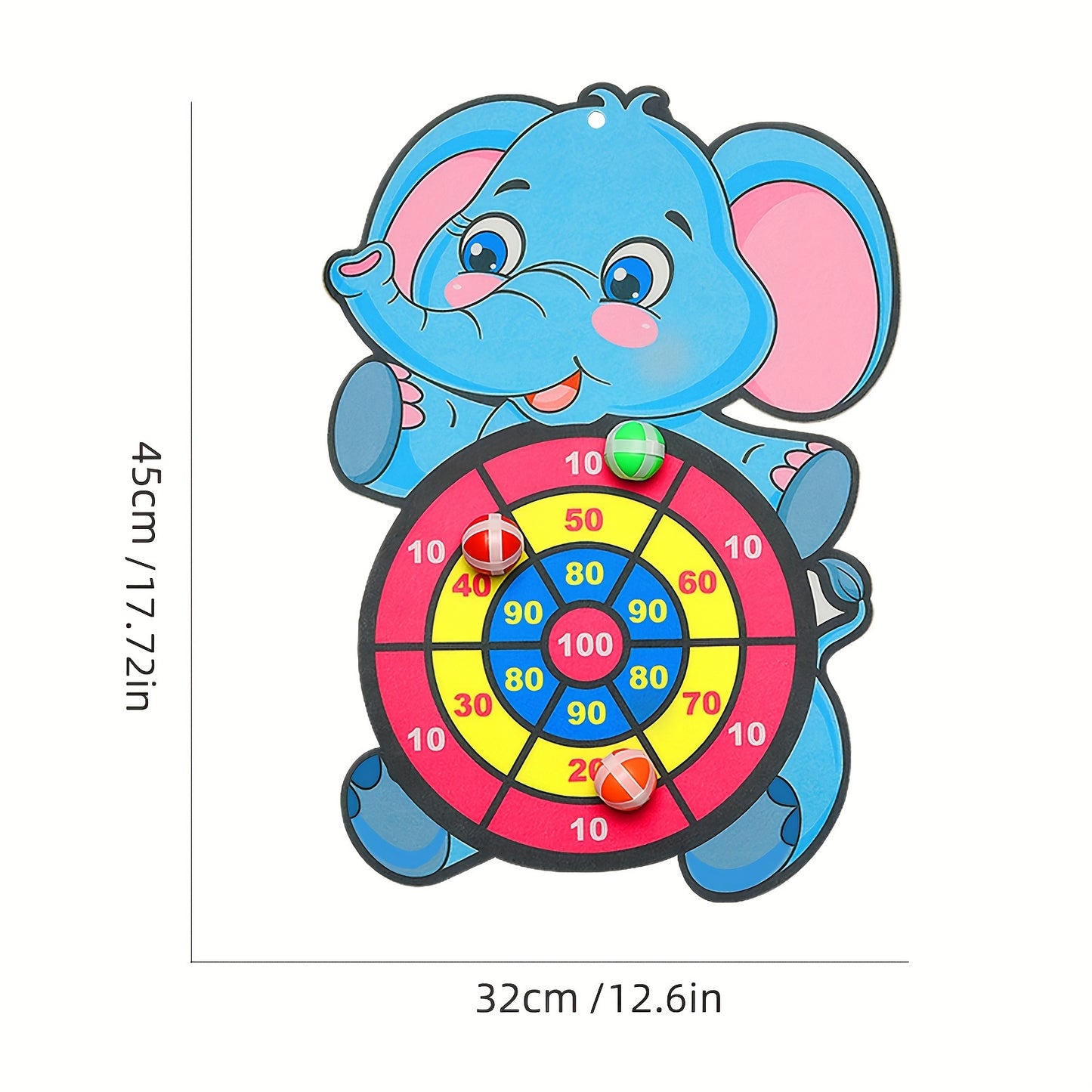 Children's Elephant Sticky Ball Dart Board Cartoon Pattern Ball Toys Parent-Child Interaction Throwing Target Ball, Indoor Outdoor Safe Classic Dart Board Game For Kids