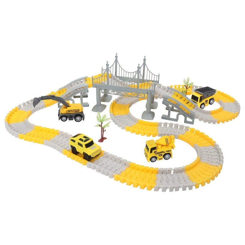Children's Educational Toys, Track Car, Small Train, DIY Electric Track, Engineering Car Christmas, Halloween, Thanksgiving Day Gift Halloween Gift