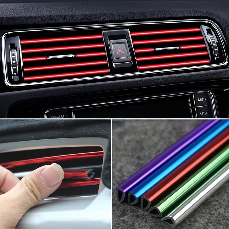 10pcs 20cm Car Air Conditioner Decoration Strip For Vent Outlet, U Shape Moulding Trim Strips, Styling Car Door Edge Corner Protector
