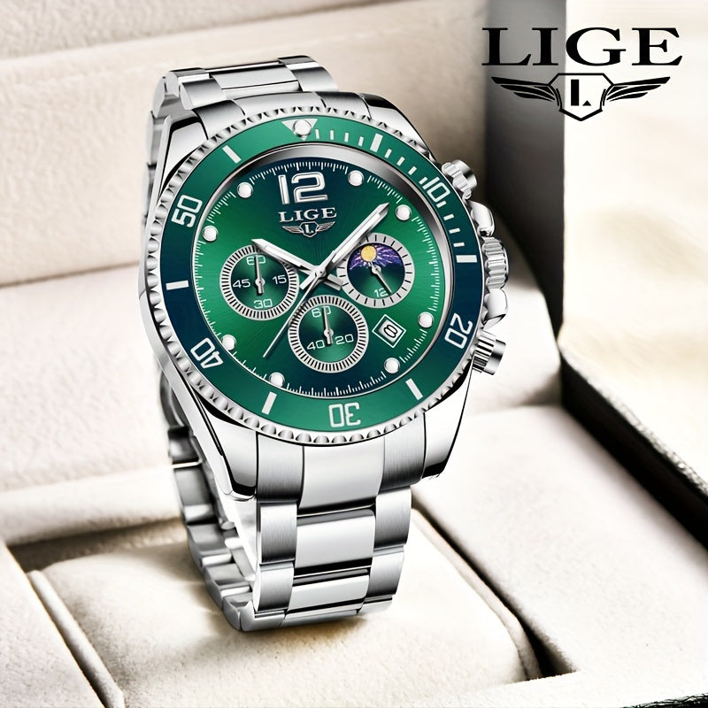 LIGE Watches men&women's Top Brand Luxury Clock Casual Stainless Steel men&women's Watch Sports Quartz Chronograph, Suitable for Women&women