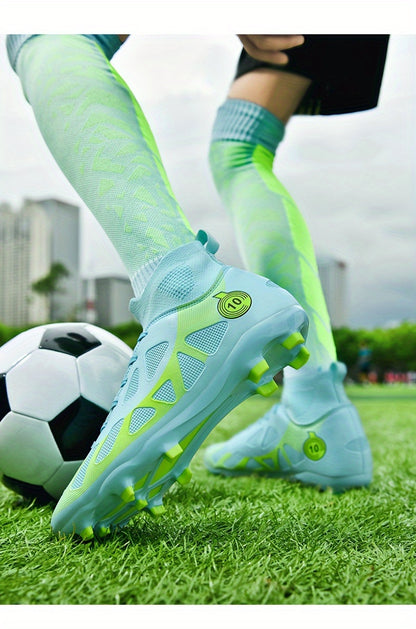 Professional Soccer Cleats, Football Shoes With Long Nail, Non-slip Breathable High Top Fashion Athletic Sneakers