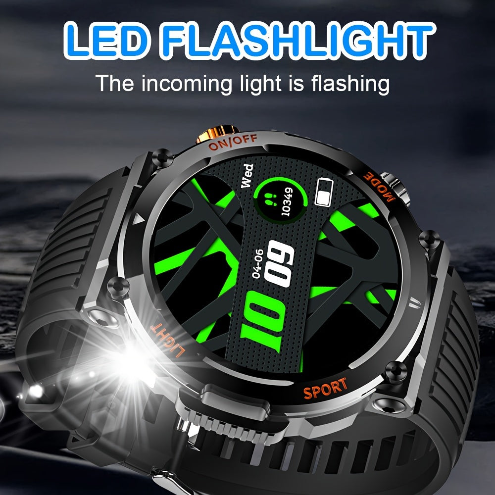 QTLLBT Smart Watch, Wireless Phone Answering, Outdoor Sports Watch, LED Light, High Quality, Compass Fitness Tracker, Pedometer, MMS Display, Suitable for Android, iPhone, Mobile Phone, Smart Watch for Men And Women, Gift