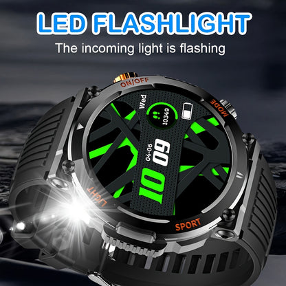 QTLLBT Smart Watch, Wireless Phone Answering, Outdoor Sports Watch, LED Light, High Quality, Compass Fitness Tracker, Pedometer, MMS Display, Suitable for Android, iPhone, Mobile Phone, Smart Watch for Men And Women, Gift