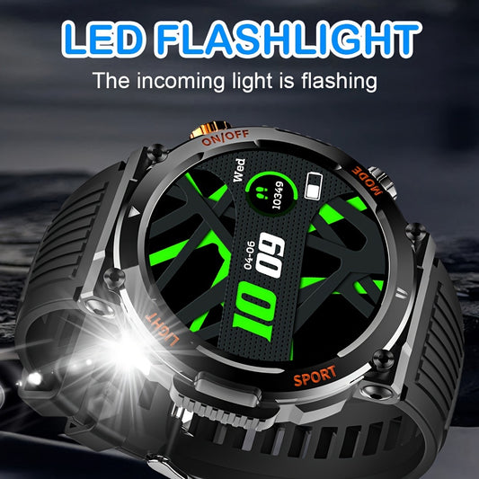 QTLLBT Smart Watch, Wireless Phone Answering, Outdoor Sports Watch, LED Light, High Quality, Compass Fitness Tracker, Pedometer, MMS Display, Suitable for Android, iPhone, Mobile Phone, Smart Watch for Men And Women, Gift