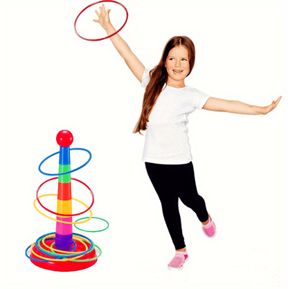 1 Tower 18 Laps/1 Tower 12 Laps Set Children's Loop Toys Folding Music Loop Kindergarten Throw Loop Game Props Family Parent-child