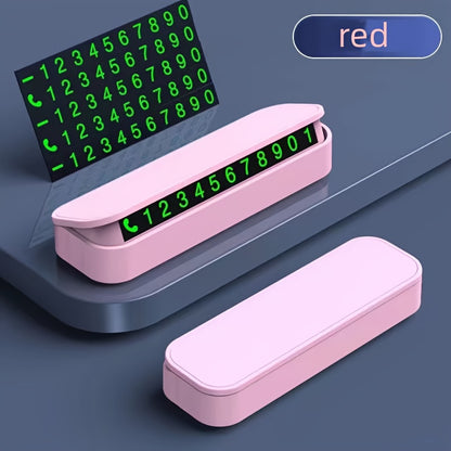 1pc Creative Temporary Parking Phone Number Plate, Car Moving Number Plate, Car Interior Accessories