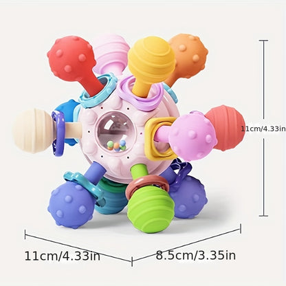 Baby Montessori Toy Baby Teething Teether Toys 6 To 12 Months: Teether Toys For Baby 6-12 Months | Baby Toys 0 To 6 Months Baby Teething Ball Toy 0-3 Month Rattle Infant Toys For 0-3-6-12 Months Baby