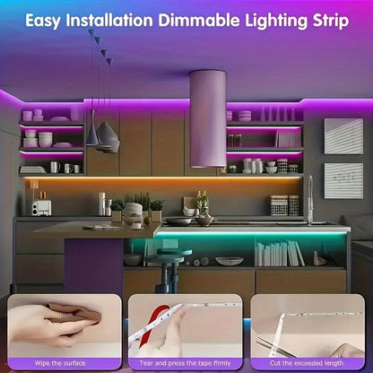 1 Set RGB 5050 LED Strip Lights, 3 Key Remote Control, 5V USB LED Strip Flexible Ribbon Diode Strap, For TV Backlight Room Decoration, Night Light For Party Use