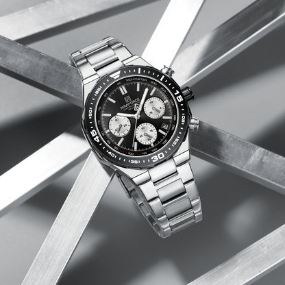 NAVIFORCE Men'S Luxury Business Watch, Multi-function Chronograph Waterproof Men Watches, 24/12 Hour date Display Man Wristwatch, Men Gift