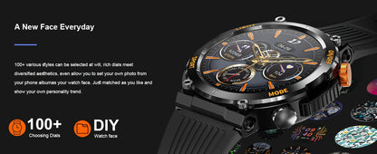 QTLLBT Smart Watch, Wireless Phone Answering, Outdoor Sports Watch, LED Light, High Quality, Compass Fitness Tracker, Pedometer, MMS Display, Suitable for Android, iPhone, Mobile Phone, Smart Watch for Men And Women, Gift