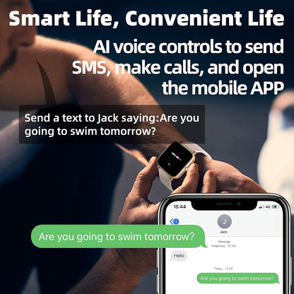 LIFEBEE Smartwatch For Men And Women, 4.65 Cm Full Touch Screen Smartwatch With Answer/Make Calls For Phone, Fitness Tracking Watch With 100+ Exercise Modes, Pedometer, Distance, Calories