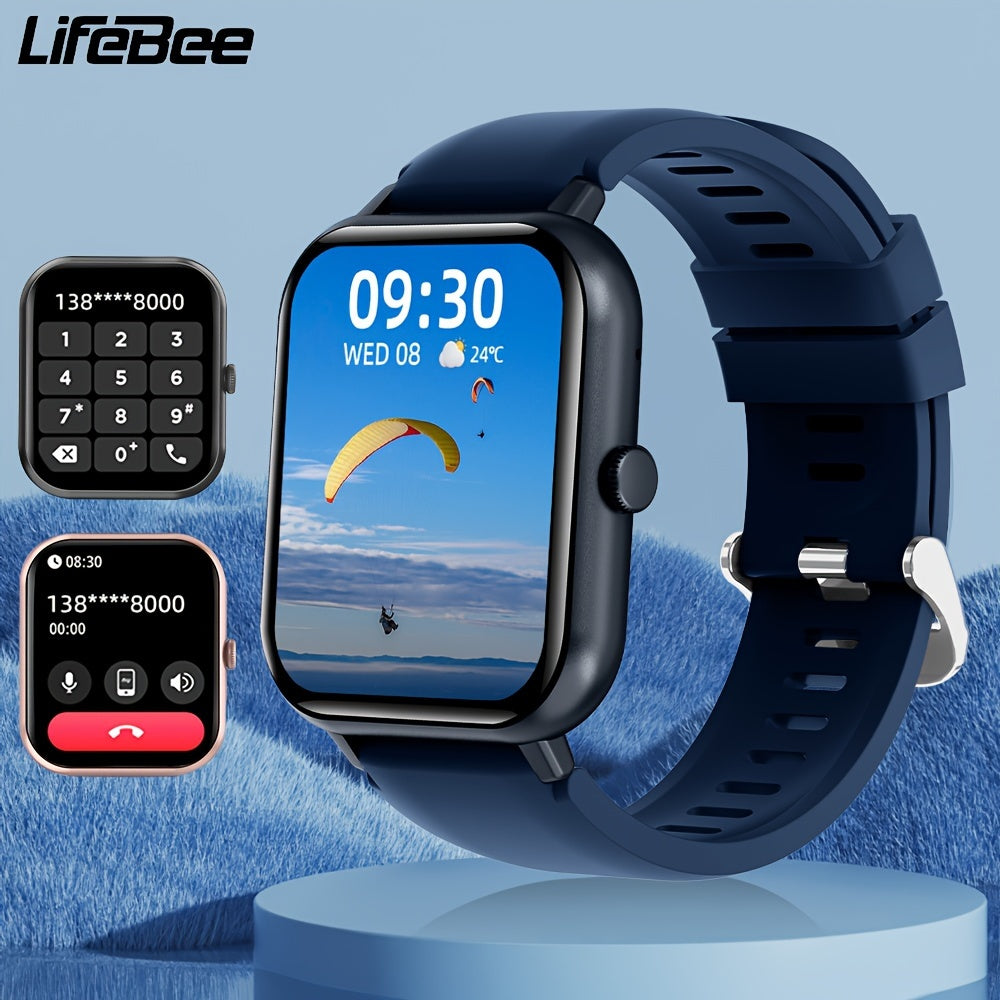 LIFEBEE Smartwatch For Men And Women, 4.65 Cm Full Touch Screen Smartwatch With Answer/Make Calls For Phone, Fitness Tracking Watch With 100+ Exercise Modes, Pedometer, Distance, Calories