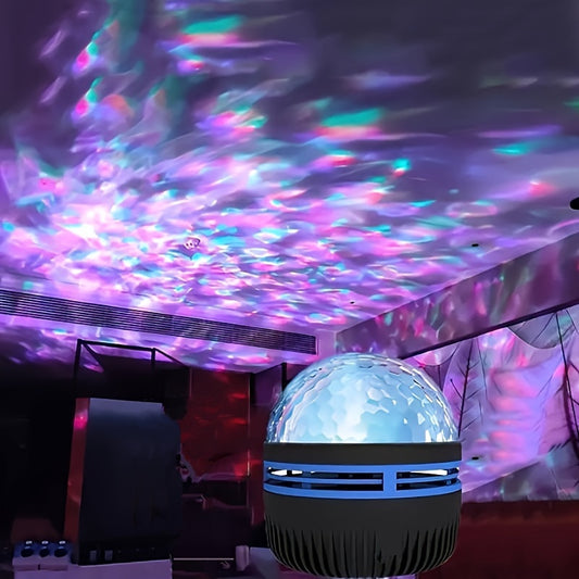 1pc Star Projector, Galaxy Projector, Ocean Wave Projector, Water Light Projector For Bedroom Night Light Projector, Water Lamp For Gaming Room, Home Theater, Ceiling, Room Decor, Christmas Gift, Valentine's Day Gift Camping