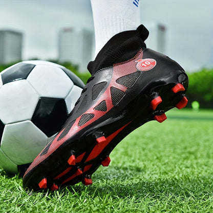 Professional Soccer Cleats, Football Shoes With Long Nail, Non-slip Breathable High Top Fashion Athletic Sneakers