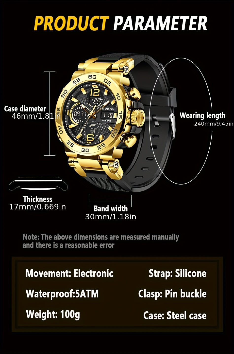 New Watches For Women, Clock Alarm LCD Dual Display Wristwatch Quartz Military Sports Women Watch for Women & Men