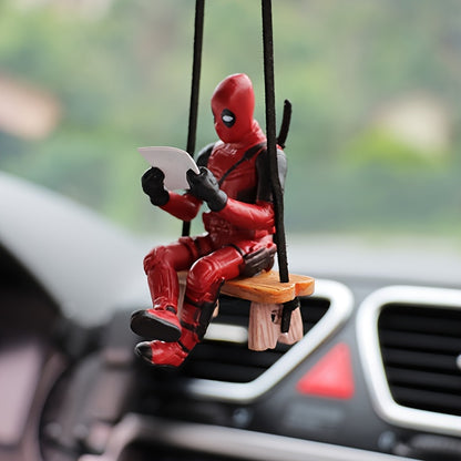 Deadpool Car Rear View Mirror Pendant Deadpool Cartoon Animation Car Hanger Funny Car Wing Accessories Car Accessories