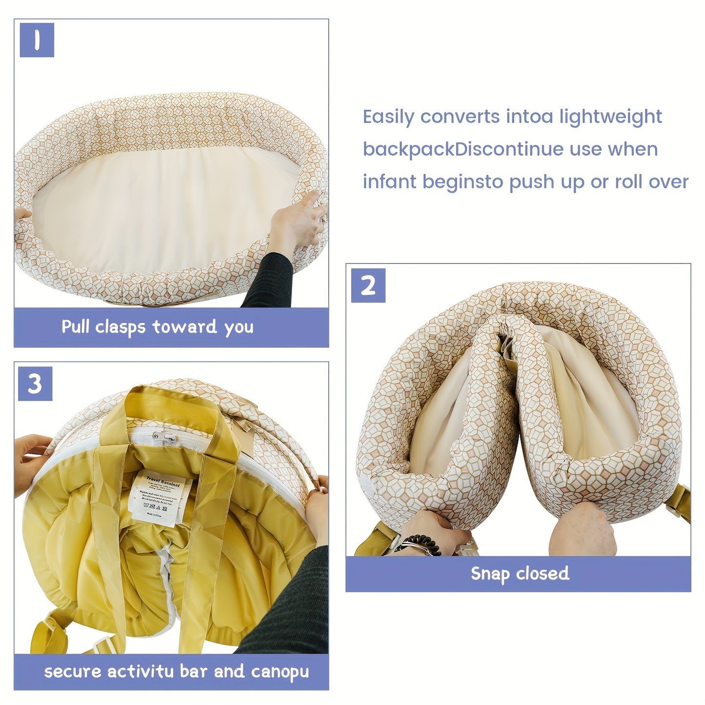 Travel-Ready Portable Bassinet For Babies, Foldable, Sun Protection, Breathable Mosquito Net & Toys, Halloween, Thanksgiving And Christmas Gift Carnival