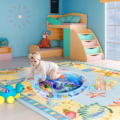 Baby Inflatable Water Mat, Water Play Mat, Baby Toys Activity Mat, Aquarium Mat, Promote Baby Motor And Sensory Development, Grow Through Play Sensory Stimulation Gifts For Infants Boys Girls, 65.02 cm, Christmas, Halloween,