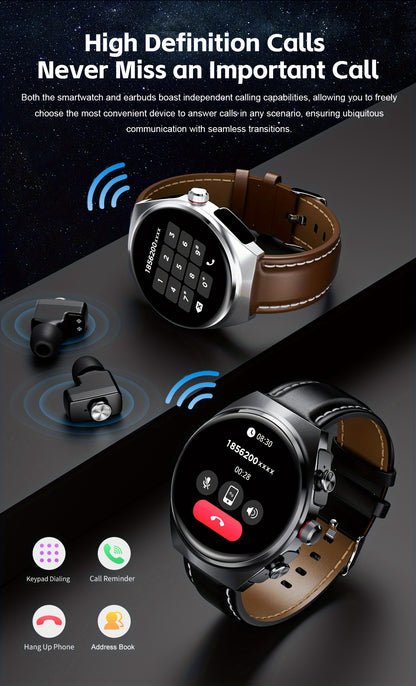 [Full HD | TWS] 2025 New TWS Sports Headset + Outdoor Smartwatch | Full HD Screen Alloy Shell, 400mAh Battery Long Life, News Alerts, Answer Phone