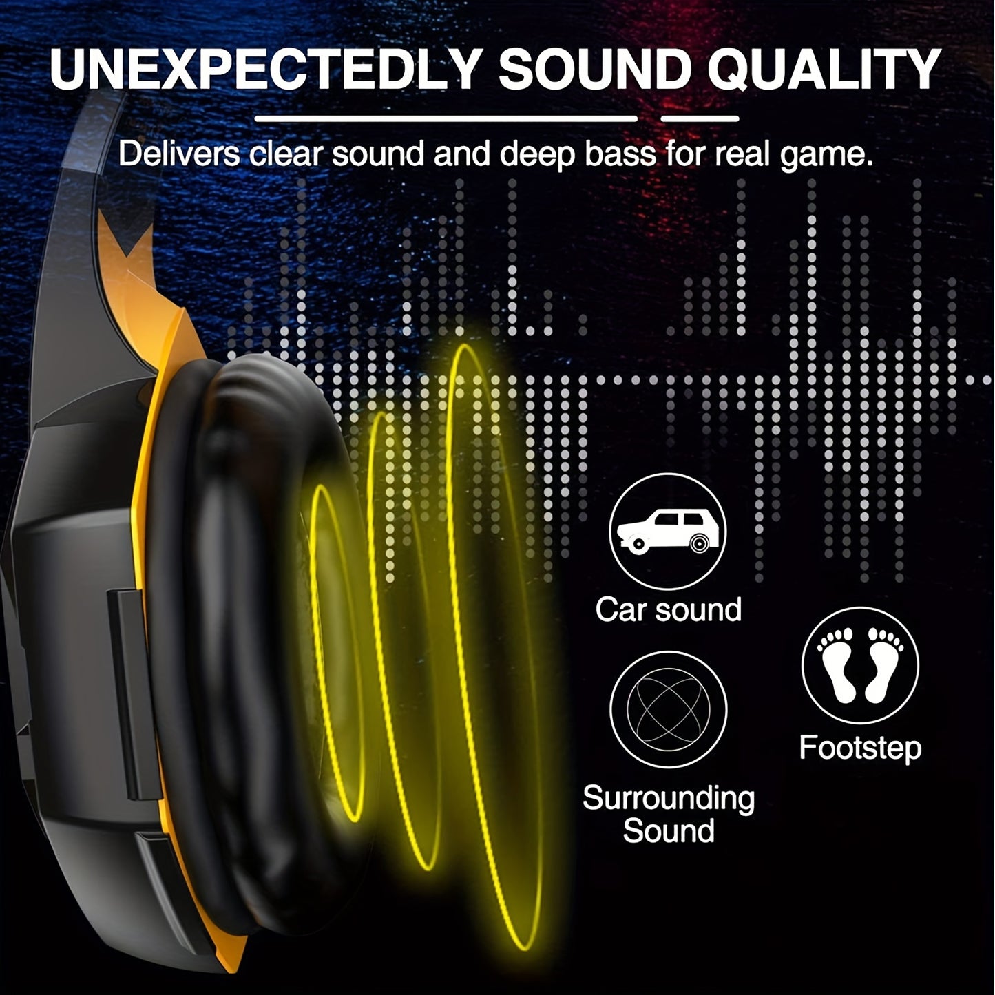 G2000 Gaming Headset, Surround Stereo Gaming Headphones With Noise Cancelling Mic, LED Lights & Soft Memory Earmuffs For PS5/ PS4/ Xbox One/Switch/PC Mac Computer Games