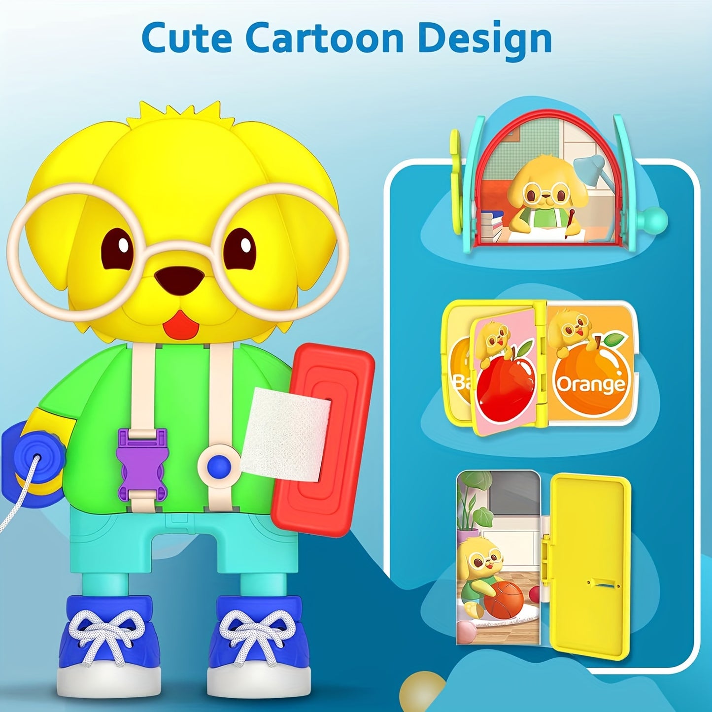 Montessori Busy Board For Toddlers 1-3 W/Bilingual Music, 20+ Activity Toddler Educational Toys Age 1-2, Busy Board Toy For 1 2 3 Year Old Boy Girl Christmas Birthday Gift