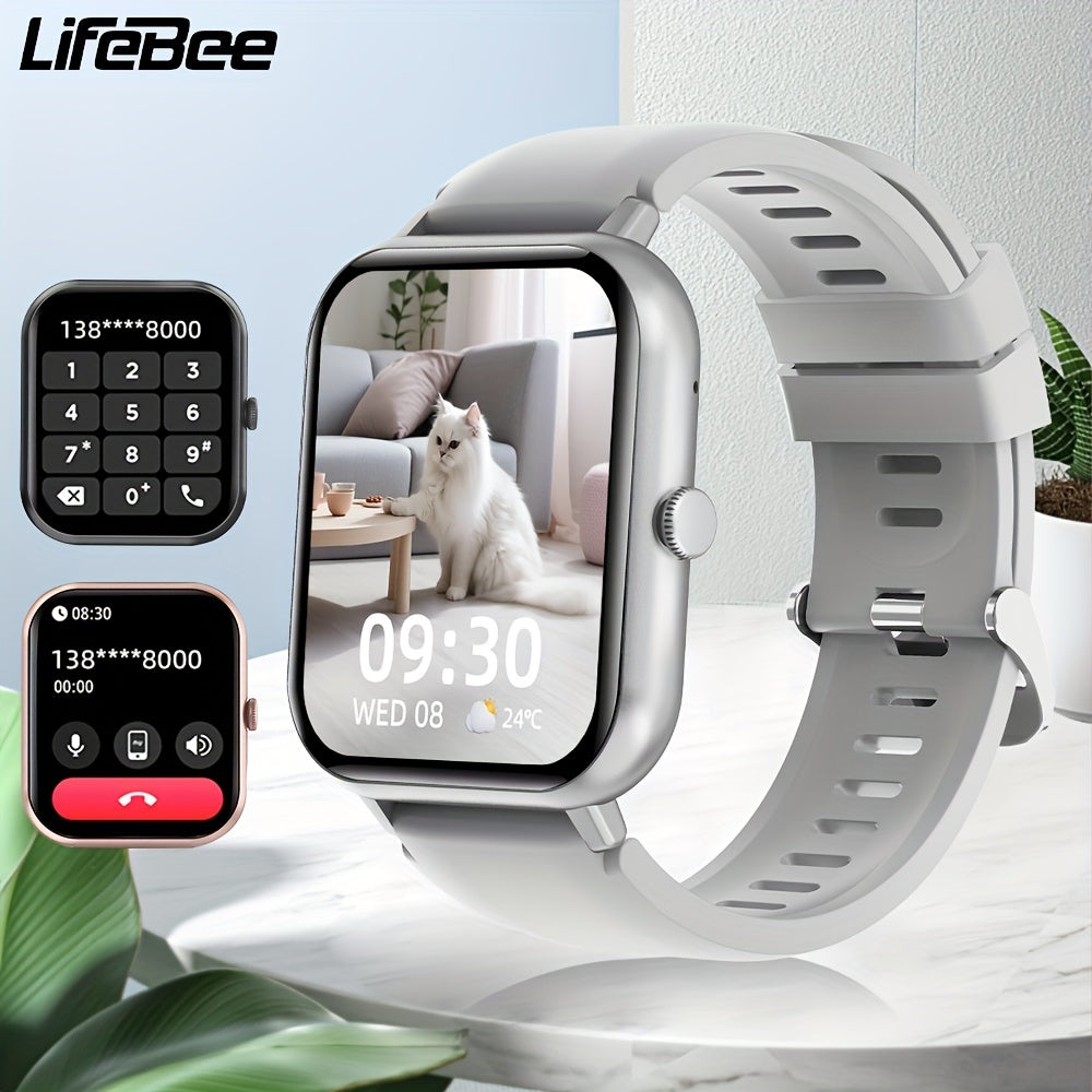 LIFEBEE Smartwatch For Men And Women, 4.65 Cm Full Touch Screen Smartwatch With Answer/Make Calls For Phone, Fitness Tracking Watch With 100+ Exercise Modes, Pedometer, Distance, Calories