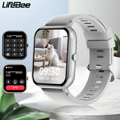 LIFEBEE Smartwatch For Men And Women, 4.65 Cm Full Touch Screen Smartwatch With Answer/Make Calls For Phone, Fitness Tracking Watch With 100+ Exercise Modes, Pedometer, Distance, Calories