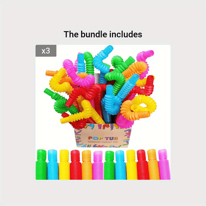 8/12pcs Pop Tubes Sensory Toys Perfect For Developing Fine Motor Skills, And Preschool Boys & Girls, Christmas And Halloween Gift