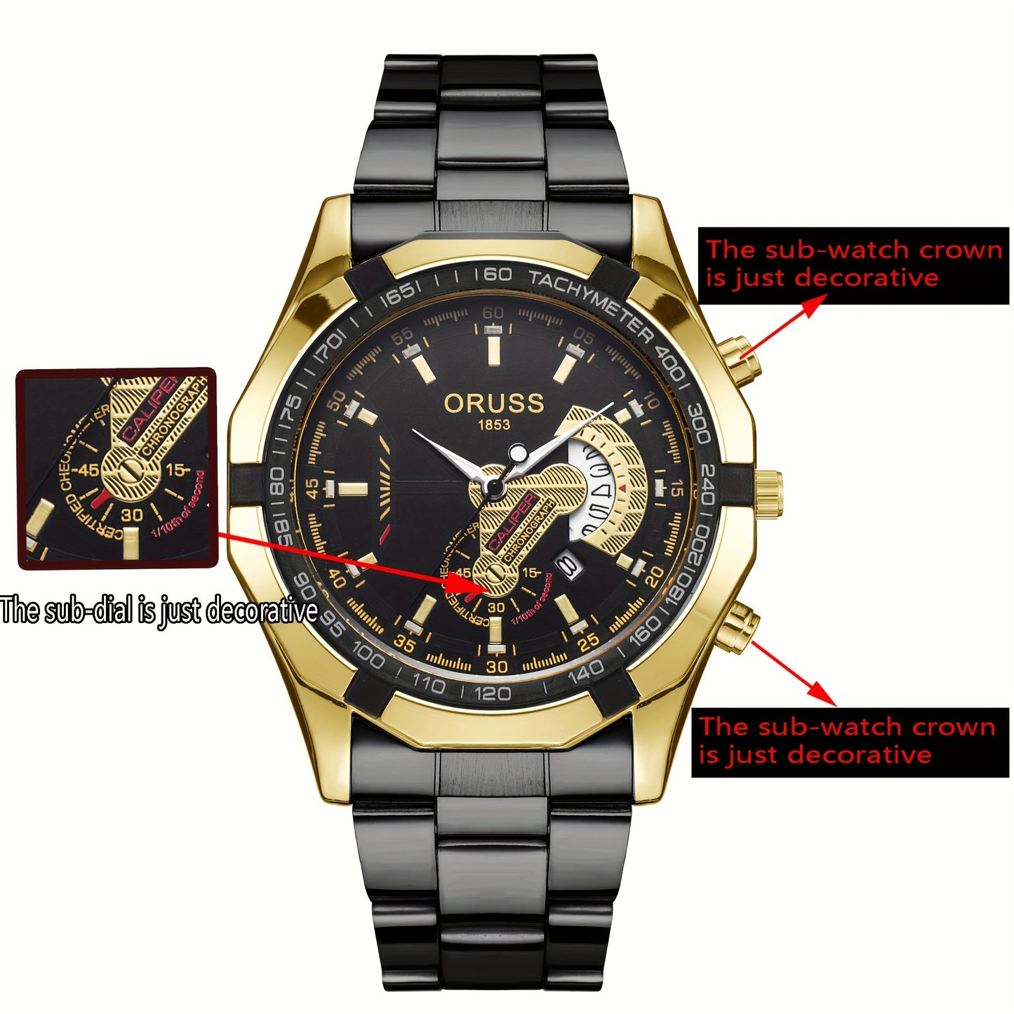Authentic Mens Business Sports Watch - Radiant Luminous Dial with Dual Calendar - Domineering & Stylish - High-Grade Korean Design - Minimalist yetSophisticated