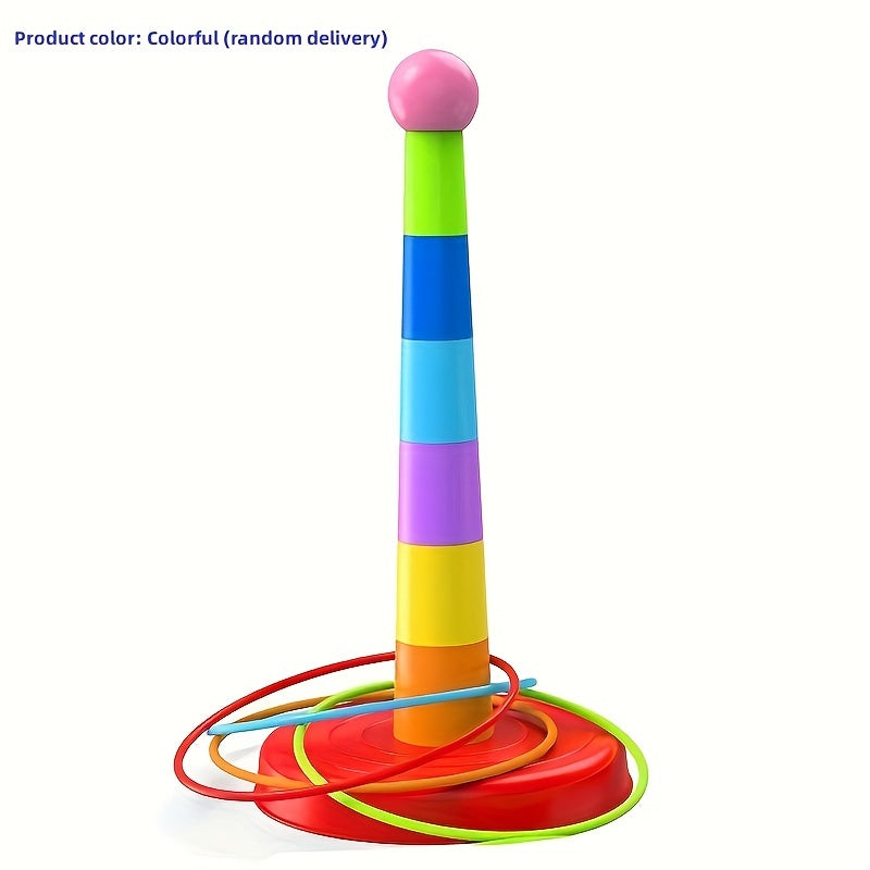 1 Tower 18 Laps/1 Tower 12 Laps Set Children's Loop Toys Folding Music Loop Kindergarten Throw Loop Game Props Family Parent-child