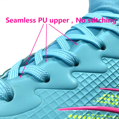 Men's High-End Football Boots - -like Seamless Upper, TPU Sole with Lace-Up Closure, Non-Slip Grip & Ankle - All-Weather All-Weather Training & Match Boots for Soccer, Lawn, Football - -Wear Technology, Traction Tread, Lace-U