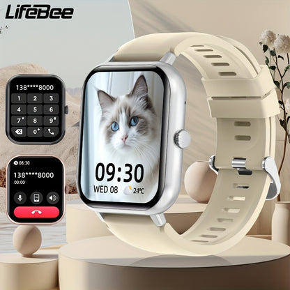 LIFEBEE Smartwatch For Men And Women, 4.65 Cm Full Touch Screen Smartwatch With Answer/Make Calls For Phone, Fitness Tracking Watch With 100+ Exercise Modes, Pedometer, Distance, Calories