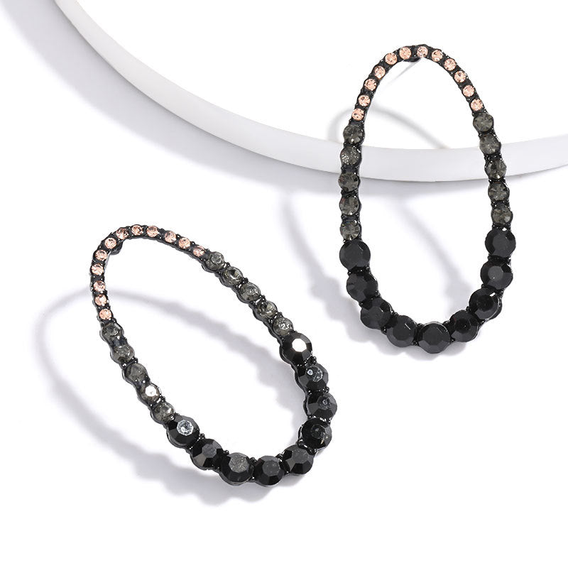 Fashion Exaggerated Glass Diamond Rhinestone Set Diamond Earrings