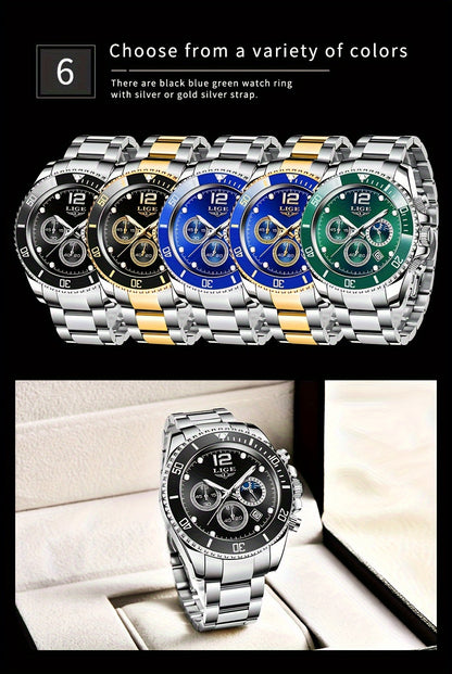 LIGE Watches men&women's Top Brand Luxury Clock Casual Stainless Steel men&women's Watch Sports Quartz Chronograph, Suitable for Women&women