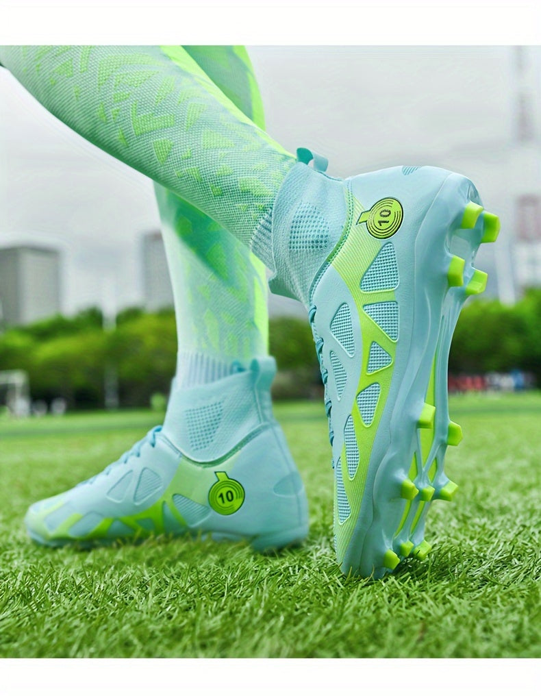 Professional Soccer Cleats, Football Shoes With Long Nail, Non-slip Breathable High Top Fashion Athletic Sneakers