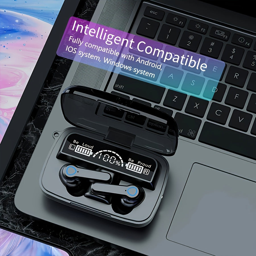 Konroy Wireless Earbuds, HiFi Digital LED Display Stereo Gaming Earbuds Wireless Headphones, TWS Wireless Earphones In-Ear Ear Buds, For Gaming, Workout, Sports, Work, Running, Gym