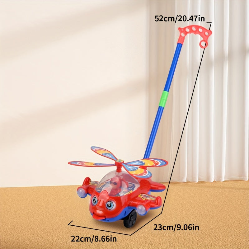 TUSEANG Carts Toys, Walking Training Carts, Aircraft Carts, With Blinking Eyes, Bell Sound, Tongue Hanging Out Available