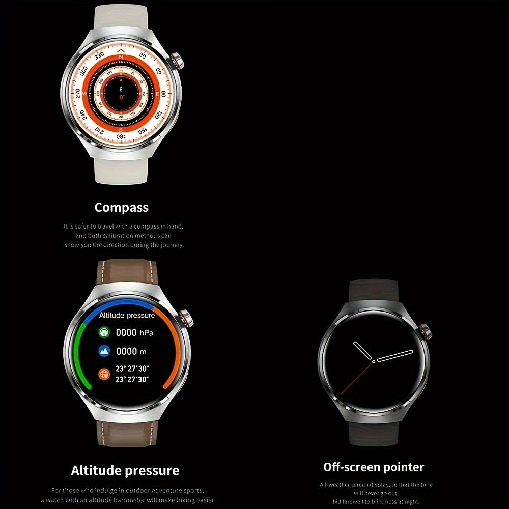 2024 New NFC Smart Watch Men Watch 4 Pro AMOLED 360*360 HD Screen AI Voice Wireless Call Smart Watch For Men Motion Trajectory Compass Smartwatch Men Sports Fitness Watches