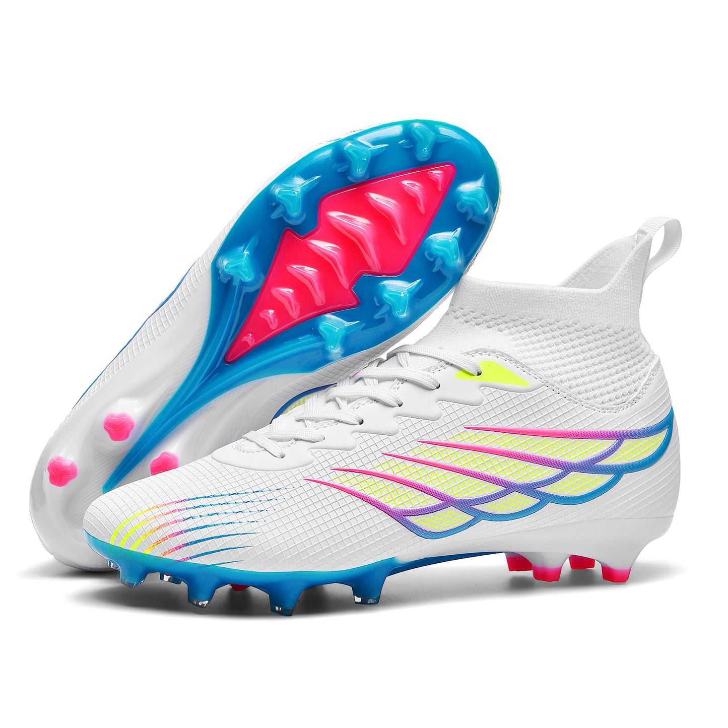 Men's High-End Football Boots - -like Seamless Upper, TPU Sole with Lace-Up Closure, Non-Slip Grip & Ankle - All-Weather All-Weather Training & Match Boots for Soccer, Lawn, Football - -Wear Technology, Traction Tread, Lace-U