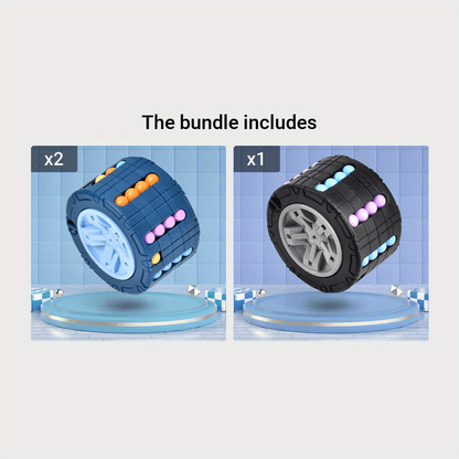 3D Cylinder Cube Toy Magical Bean Gyro Rotate Slide Puzzle Games Relieve Stress For Children Educational Toys (red, Blue, Black), Halloween, Christmas gift, Thanksgiving Day gift