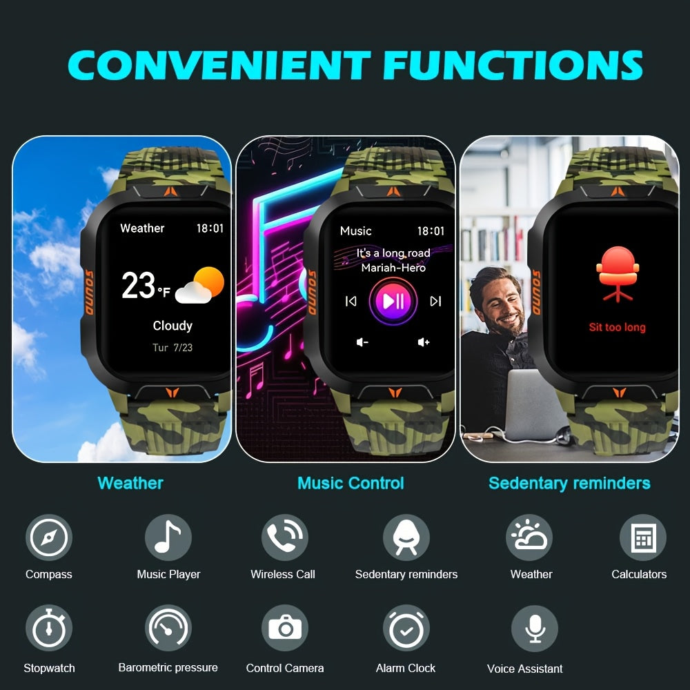 QTLLBT 2024New Smart Watch (Answer/Call) Outdoor Sports Watch LED Altimeter Barometer 100+ Sports Modes 600mAh Battery Multimedia Message Viewing Weather Pedometer Fitness Tracker For Android Phone Gift