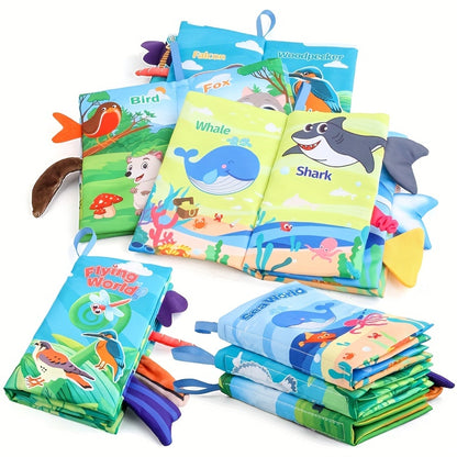 Baby Books -Baby Toys Gifts Touch Feel First Cloth Crinkle Soft Books Infant Tummy Time ToysLearning Sensory Baby Toys Stroller Toys Christmas Halloween Thanksgiving Gifts