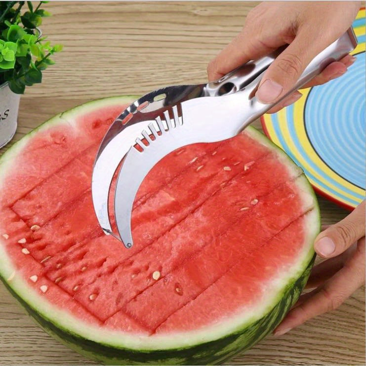1pc, Cutting Watermelon Block Slicer Cutter, Watermelon Fruit Splitter, Stainless Steel Cutting Watermelon Tool, Kitchen Gadgets, Kitchen Supplies, Kitchen Tools