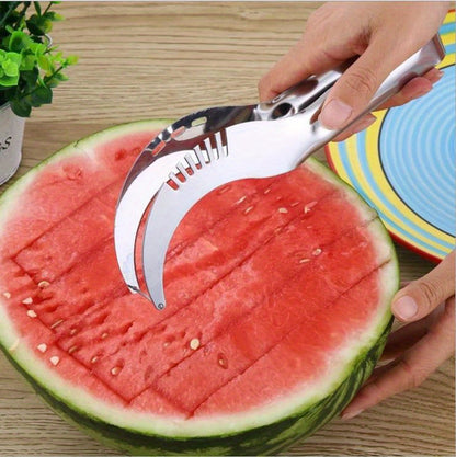 1pc, Cutting Watermelon Block Slicer Cutter, Watermelon Fruit Splitter, Stainless Steel Cutting Watermelon Tool, Kitchen Gadgets, Kitchen Supplies, Kitchen Tools