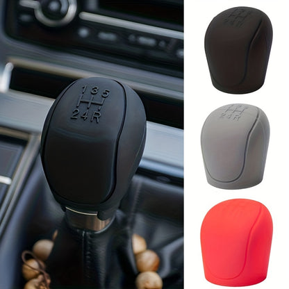 Car Silicone Gear Shift Knob Cover Gear Shift Non-Slip Grip Handle Protective Covers Manual 6-speed Car Interior Accessories