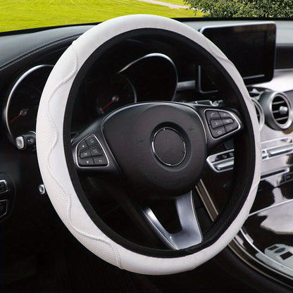 Luxurious PU Leather Steering Wheel Cover - 3D Comfort, No Inner Ring, Car Accessories Christmas Gift
